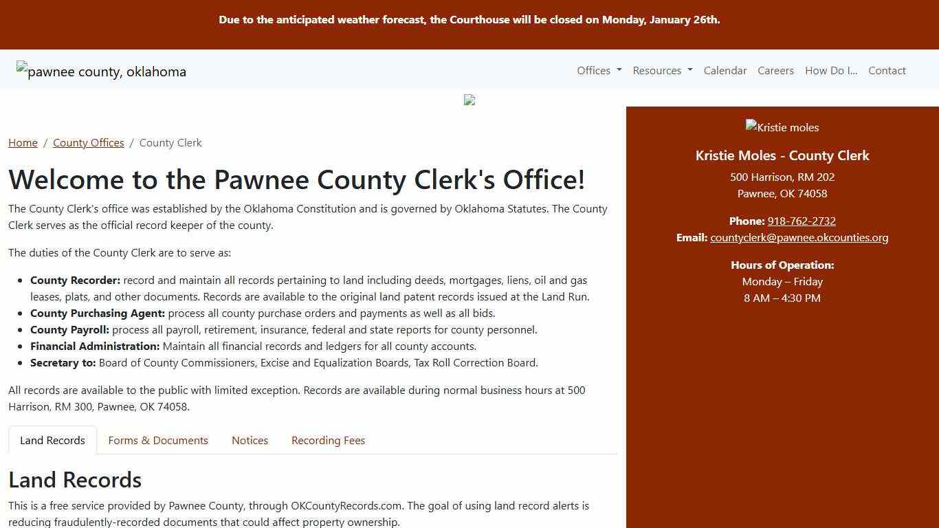 County Clerk Pawnee County, OK - Official Records & Public Documents